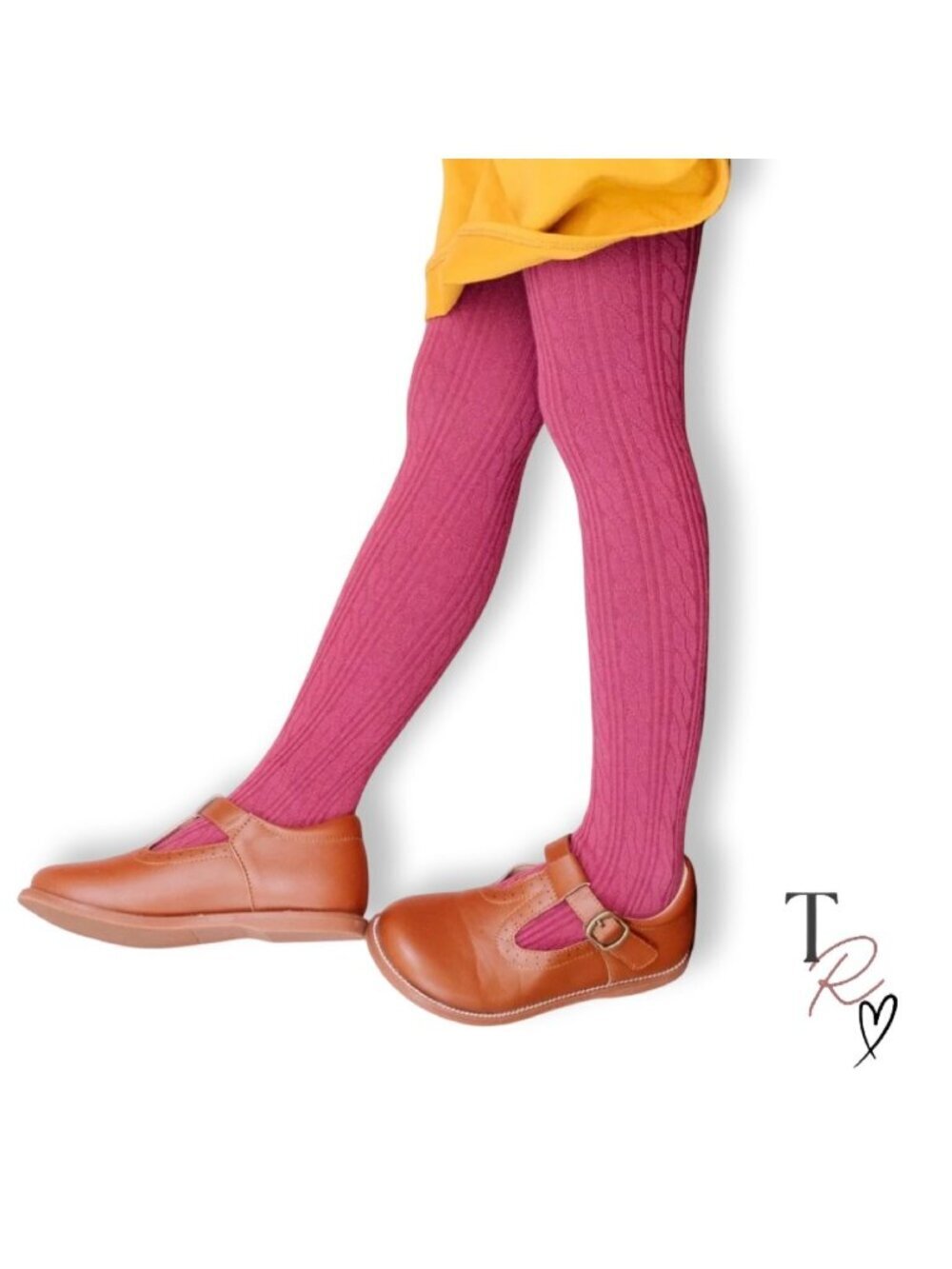 Little Stocking Co. NWT Girls Cable Knit Tights Pink 3-4Y